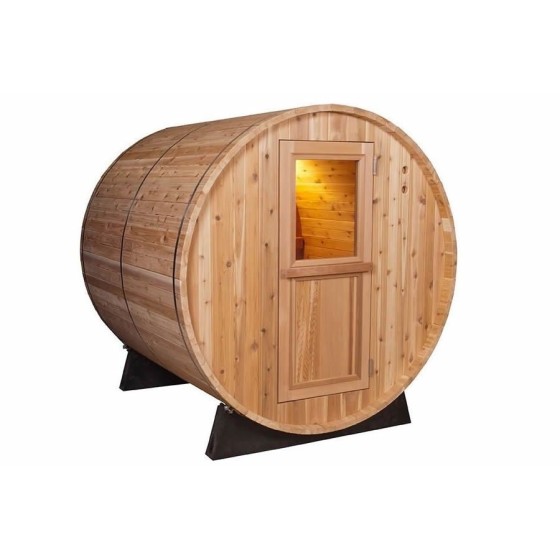 Sauna Barrel Rustic 4 places - vue de coté