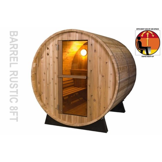 Sauna Barrel Rustic 8 FT