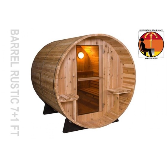 Sauna Barrel Rustic 7+1 FT