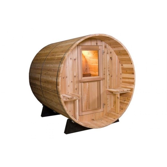 Sauna Barrel Rustic 7+1 FT - vue de coté