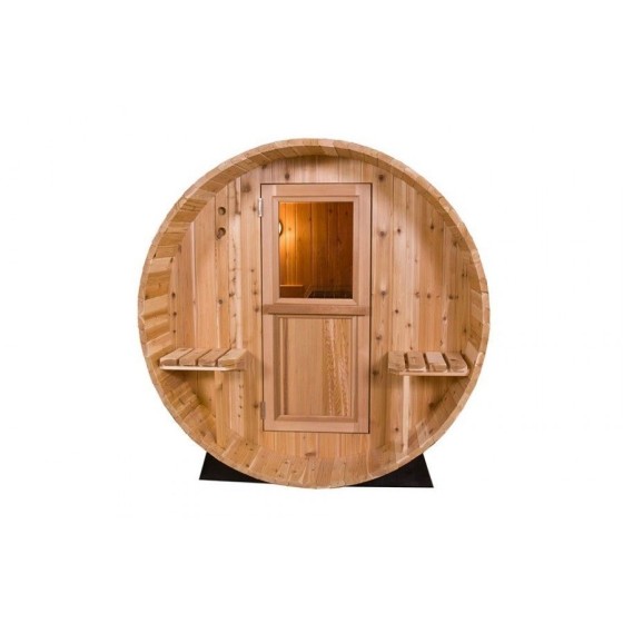 Sauna Barrel Rustic 7+1 FT - vue porte fermée