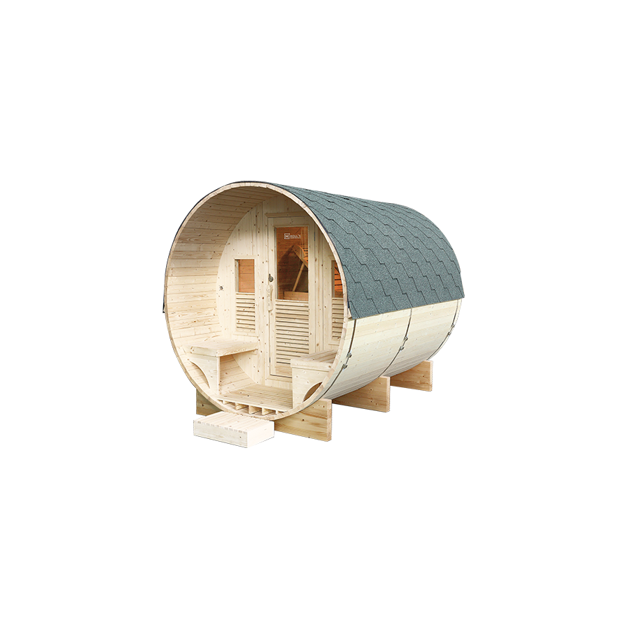 Sauna Gaïa - Luna - vue de coté Sauna Gaïa - Luna - vue de coté