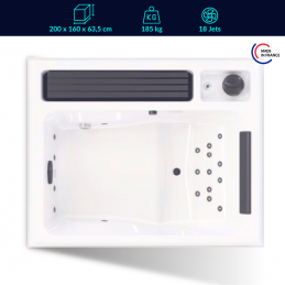 Spa 2 places intérieur ou extérieur, idéal petits espaces.