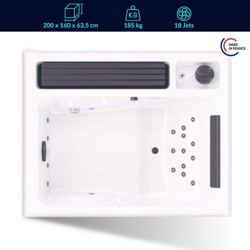 Spa 2 places intérieur ou extérieur, idéal petits espaces.