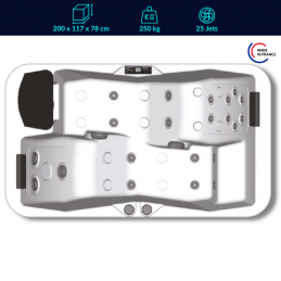 Acheter Spa 2 places intérieur ou extérieur, idéal petits espaces.