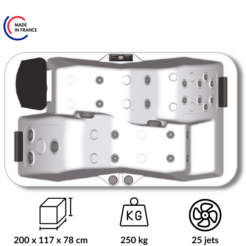 Acheter Spa 2 places intérieur ou extérieur, idéal petits espaces.