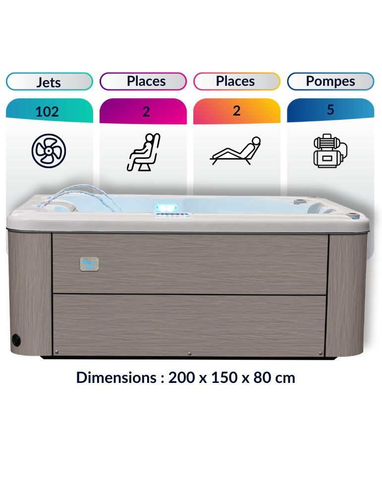 Spa type jacuzzi Sofia 4 places 102 jets - Spa Balnéo rigide | Spa Promo Spa type jacuzzi Sofia 4 places 102 jets - Spa Balnéo rigide | Spa Promo