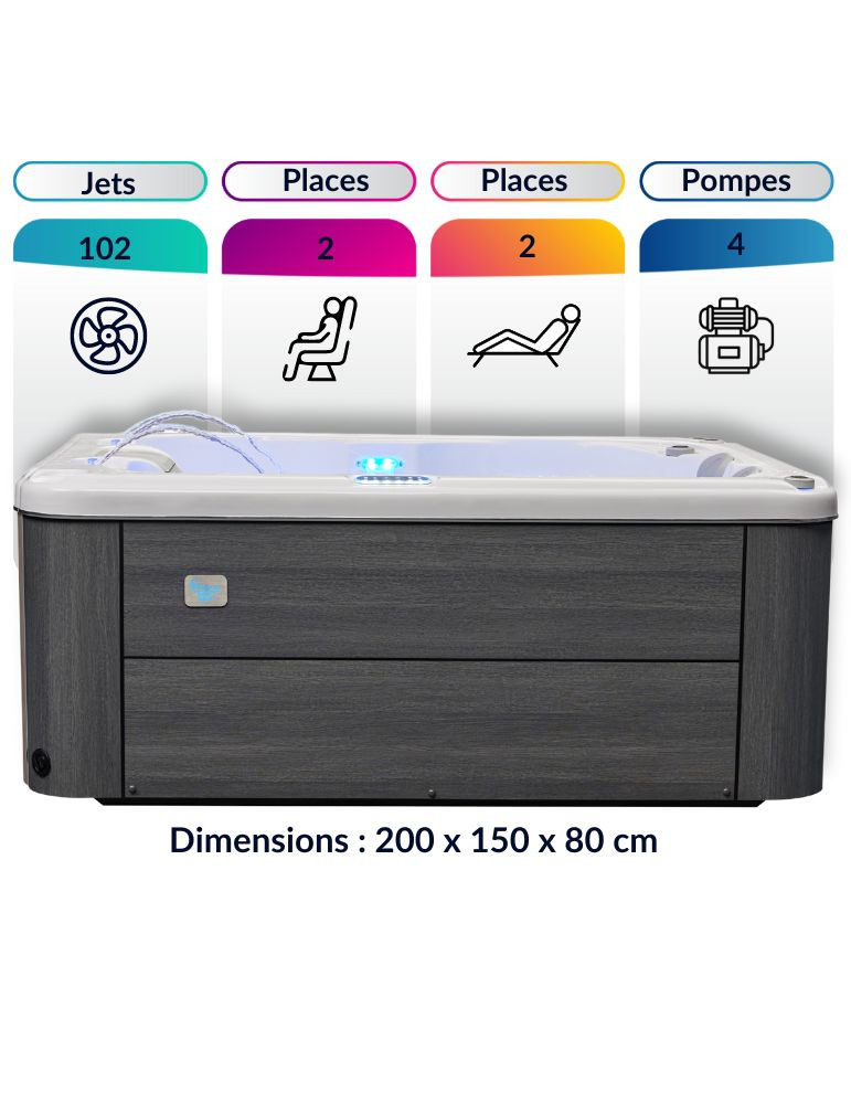 Spa type jacuzzi Sofia 4 places 102 jets - Spa Balnéo rigide | Spa Promo Spa type jacuzzi Sofia 4 places 102 jets - Spa Balnéo rigide | Spa Promo