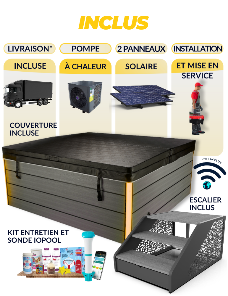 Spa 5 places California ULTIMATE  avec pompe à chaleur et panneaux solaire Spa 5 places California ULTIMATE  avec pompe à chaleur et panneaux solaire