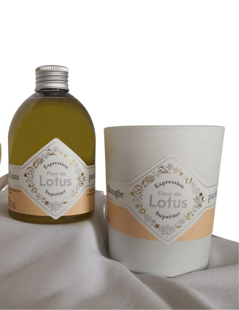 Parfum de SPA Fleur de Lotus et sa Bougie Parfumée Parfum de SPA Fleur de Lotus et sa Bougie Parfumée