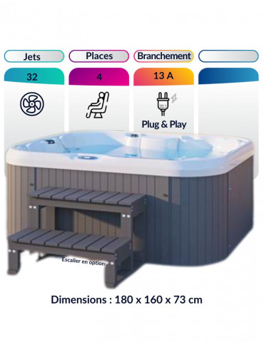 Spa 4 places ECO 4 RS - Compact, Économique et Facile à Installer