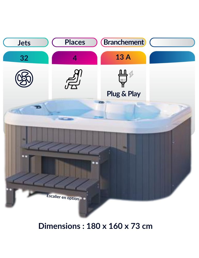 Spa 4 places ECO 4 RS - Compact, Économique et Facile à Installer