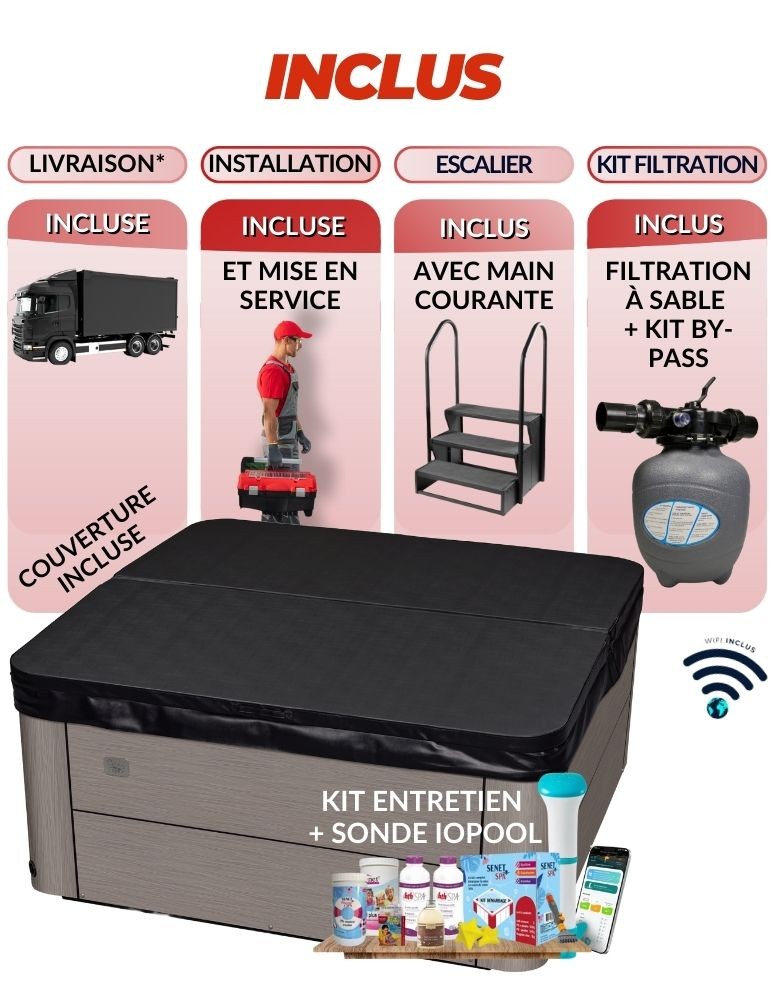 Spa 6 places Miami Pro - Clé en main pour gîtes et locations saisonnières