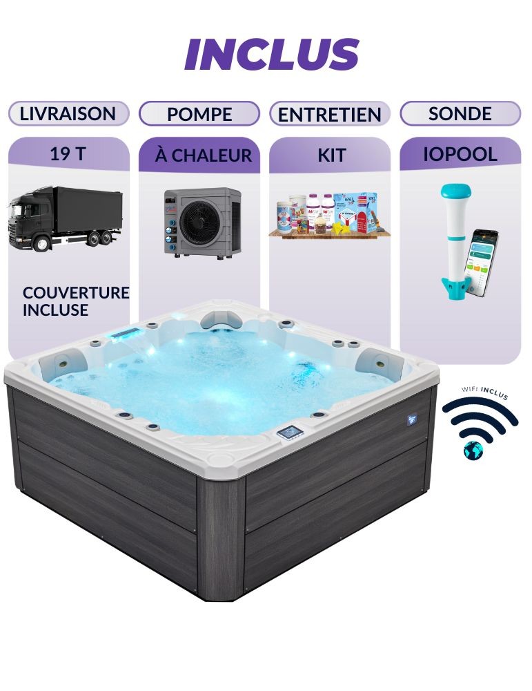 SPA extérieur 5 places massage ULTRA performant avec POMPE À CHALEUR ! SPA extérieur 5 places massage ULTRA performant avec POMPE À CHALEUR !