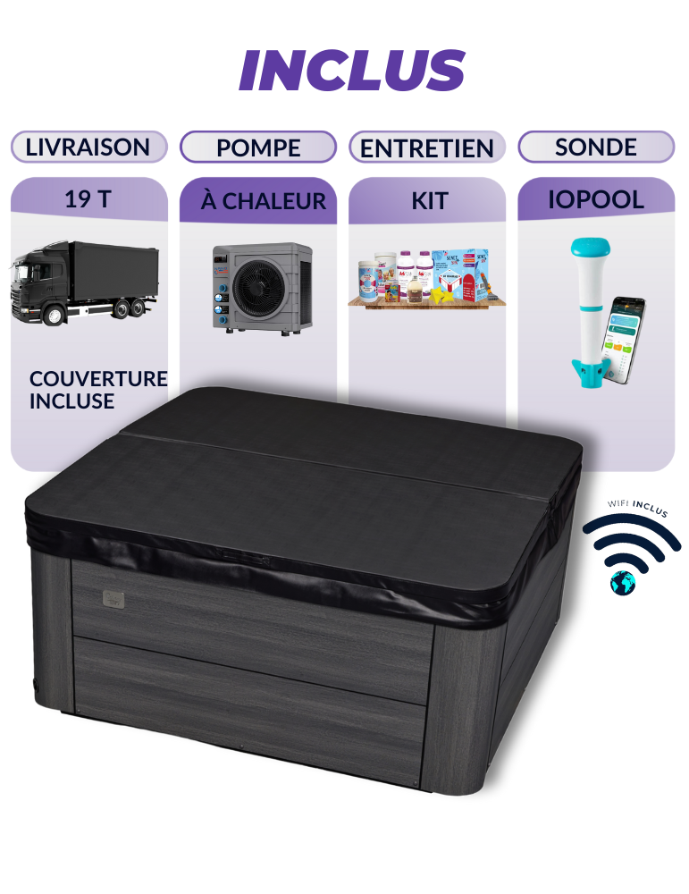 SPA extérieur 6 places 105 jets - Malibu ECO MAX & pompe à chaleur !