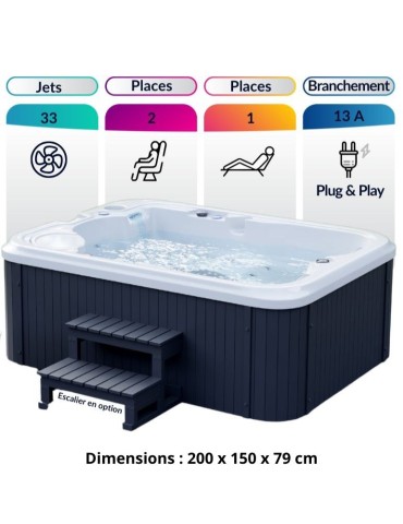 Spa 3 places Eco 3 RS  | Plug & Play, économique et facile à installer