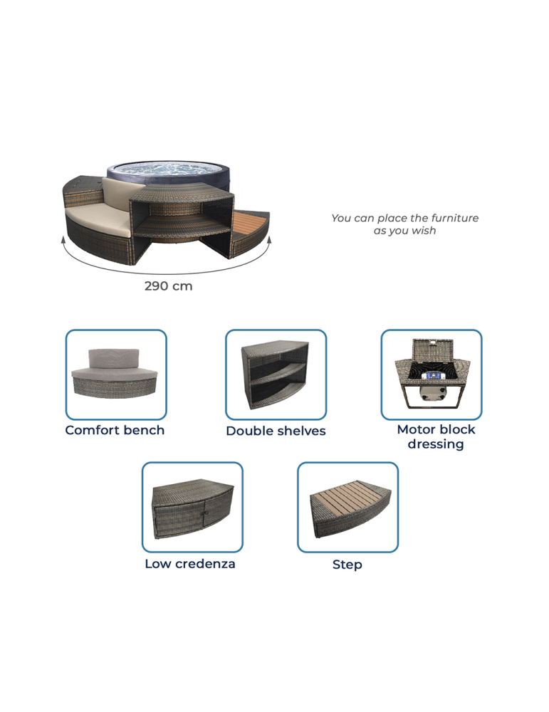 Spa Semi Rigide - Vita 4 places mobilier inclus