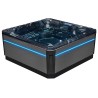 Spa Floride PREMIUM - 5 places - couleur noir - vue de coté - leds allumées Spa Floride PREMIUM - 5 places - couleur noir - vue de coté - leds allumées