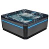 Spa Floride PREMIUM - 5 places - couleur noir - vue de coté - leds allumées Spa Floride PREMIUM - 5 places - couleur noir - vue de coté - leds allumées