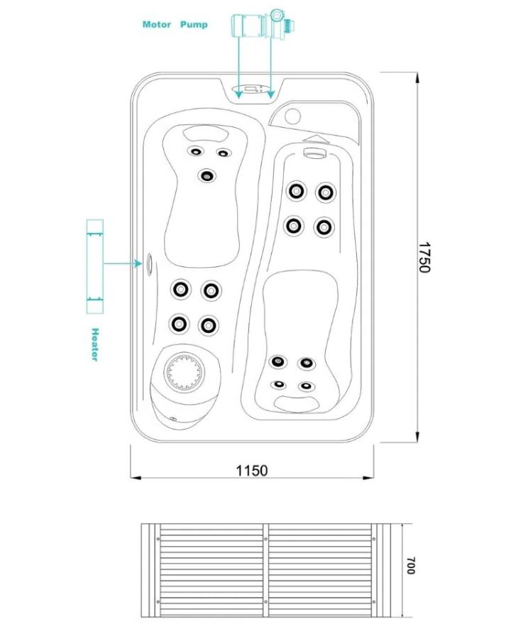 spa 2 places ECO 2 RS schéma technique